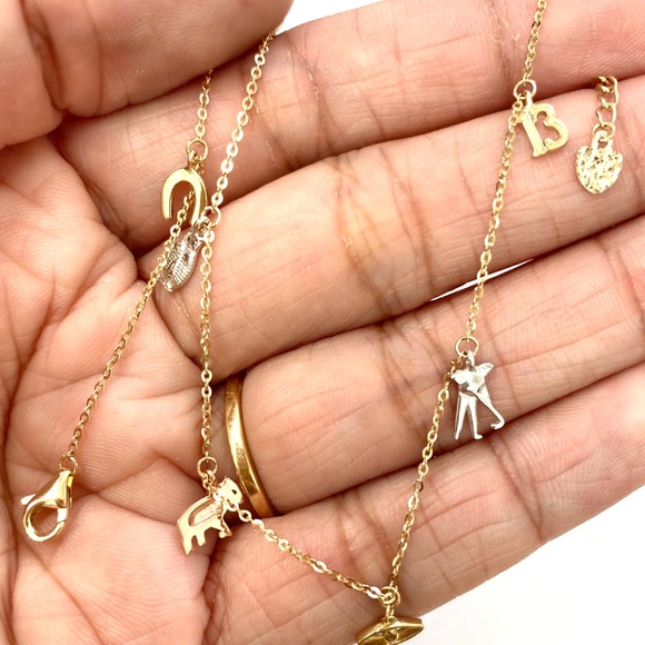14kt Gold Lucky Charm Evil Eye Anklet